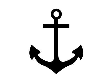 Black Anchor on a White Background