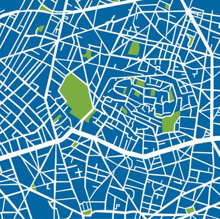 Montmartre Arrondissement Blue, Street planのイラスト素材