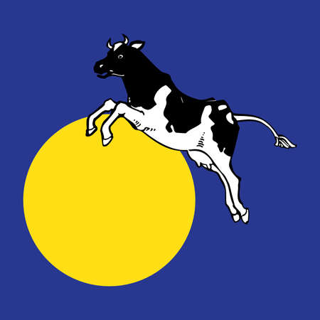 The Cow Jumped over the moonのイラスト素材