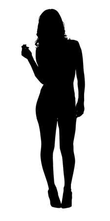 Sexy Leggy Lady Silhouette Vectorのイラスト素材