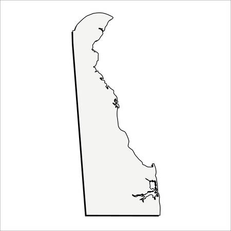 Vector Delaware State 3D Outline Mapのイラスト素材
