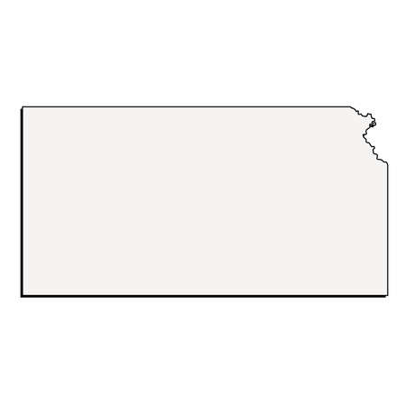 Vector Kansas State 3D Outline Mapのイラスト素材