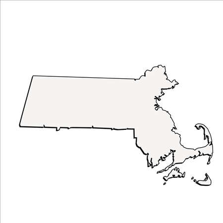 Vector Massachussets State 3D Outline Mapのイラスト素材