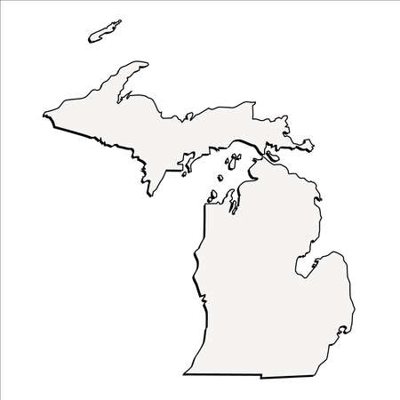 Vector Michigan State 3D Outline Mapのイラスト素材