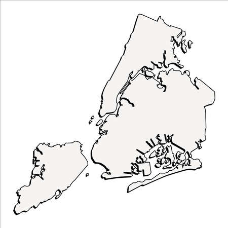 Vector New York State 3D Outline Mapのイラスト素材