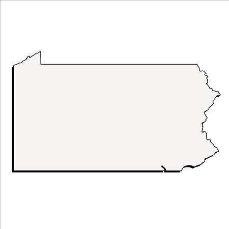 Vector Pennsylvania State 3D Outline Mapのイラスト素材