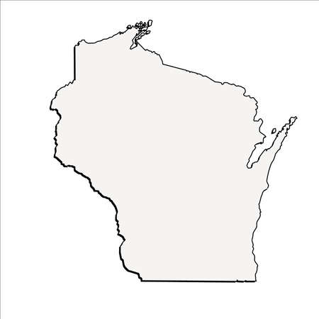 Vector Wisconsin State 3D Outline Mapのイラスト素材