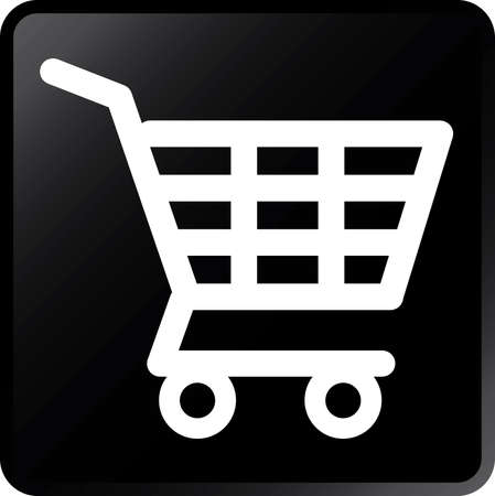 Vector Shopping Cart Icon-White on Blackのイラスト素材