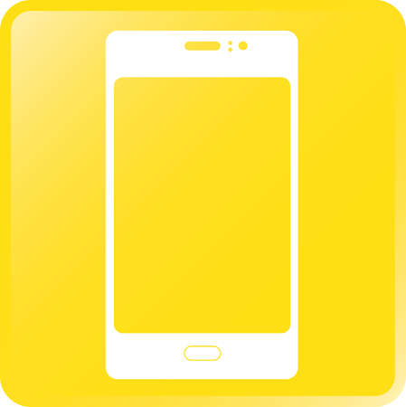 Vector Smartphone Icon-White on Yellowのイラスト素材