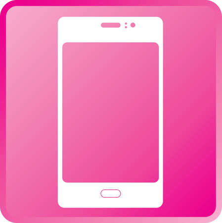 Vector Smartphone Icon-White on Magentaのイラスト素材