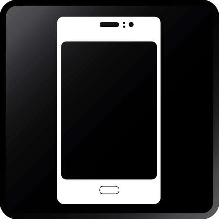 Vector Smartphone Icon-White on Blackのイラスト素材