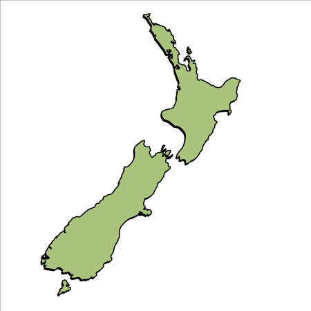 Vector 3d New Zealand Map Outline Mercatorのイラスト素材