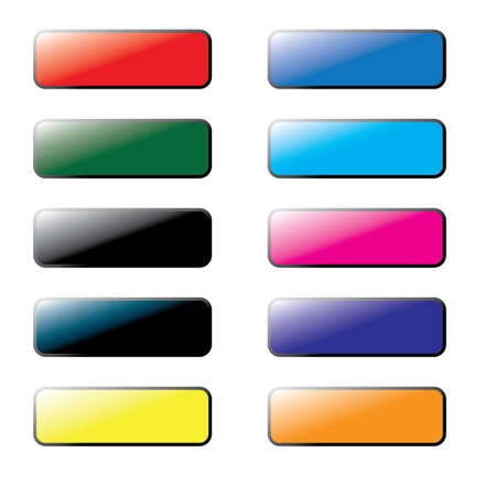 Collection of Coloured Blank Website Buttonsのイラスト素材