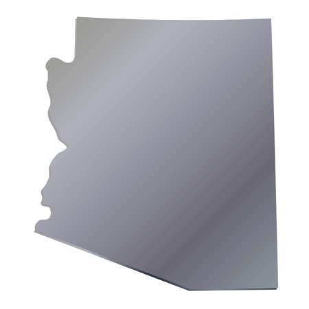 3D Arizona (USA) Aluminium outline map with shadowのイラスト素材