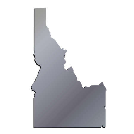 3D Idaho State USA Aluminium outline mapのイラスト素材