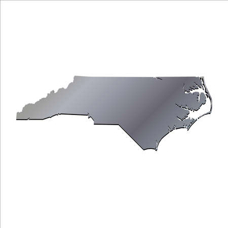 3D North Carolina USA Aluminium outline mapのイラスト素材