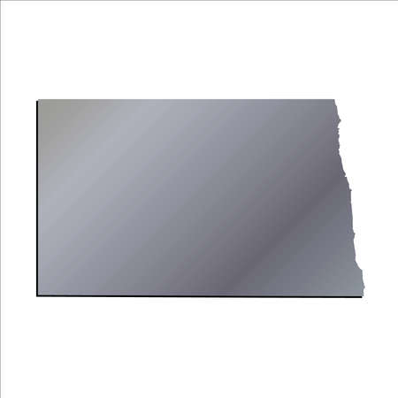 3D North Dakota USA Aluminium outline mapのイラスト素材