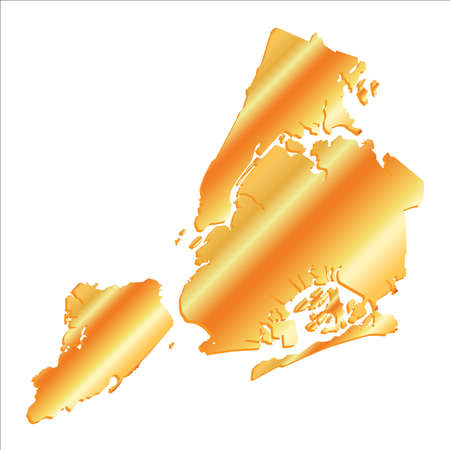 3D New York (USA) Gold map with shadowのイラスト素材