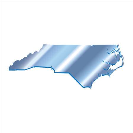 3D North Carolina USA Iridium Blue Boundary mapのイラスト素材