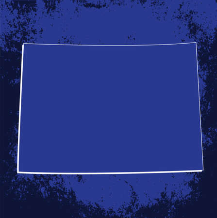 3D Colorado (USA) Grunge Blueprint outline map with shadowのイラスト素材
