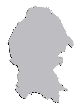 3D Coahuila, Mexico State Map Vector Greyのイラスト素材