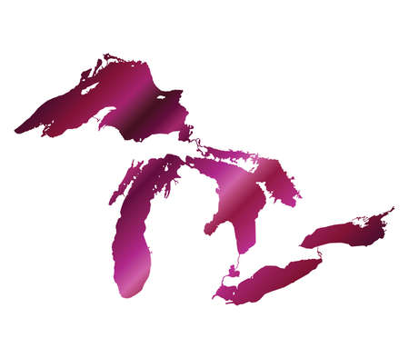 Map of Great Lakes Pink Versionのイラスト素材
