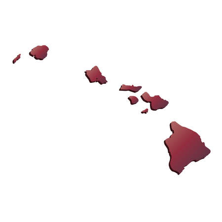 Autumn Gradient Hawaii (USA) State map with shadowのイラスト素材