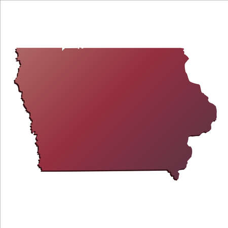 Autumn Gradient Iowa (USA) State map with shadowのイラスト素材