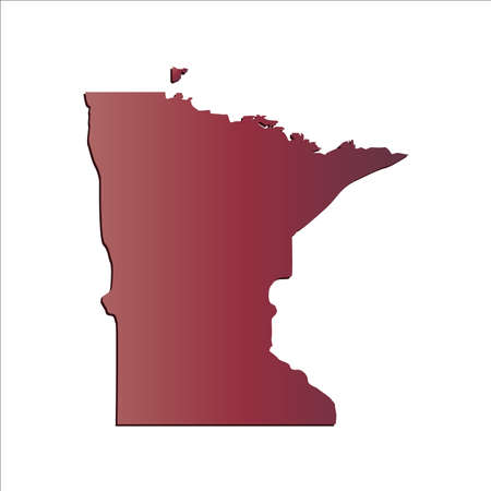 Autumn Gradient Minnesota (USA) State map with shadowのイラスト素材