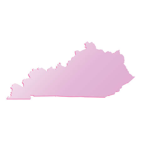 Spring Pink Gradient Kentucky (USA) State map with shadowのイラスト素材
