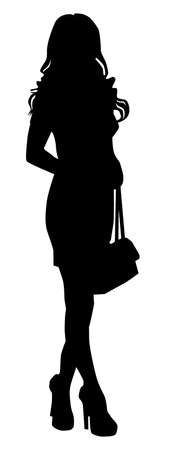 Vector - Elegant Girl with Handbag, Business womanのイラスト素材