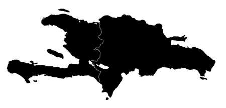 Vector - Hispaniola Accurate Map with Haiti and Dominican Republicのイラスト素材