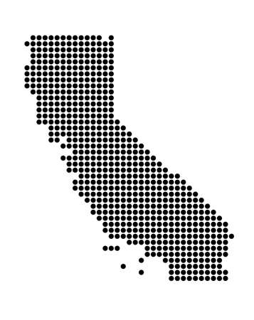 California (USA) State Black Dotted Concept Mapのイラスト素材