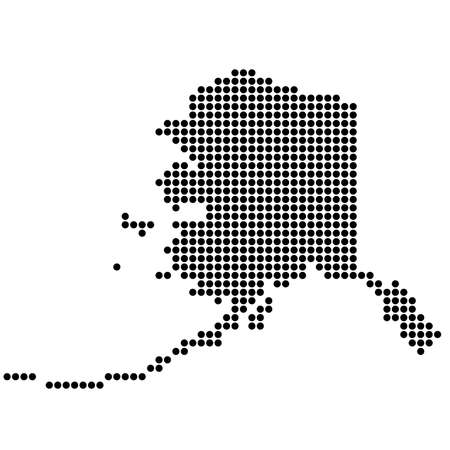 Alaska (USA) black dotted concept map.のイラスト素材