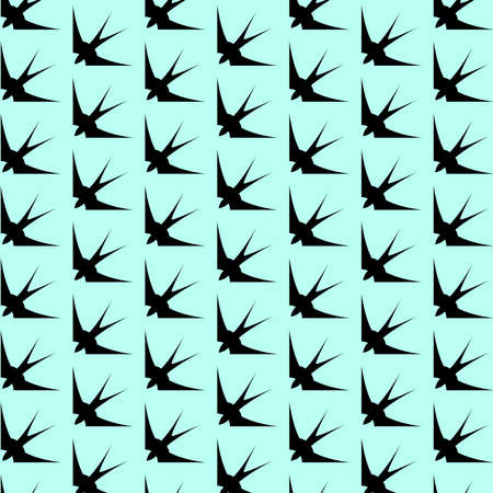 Seamless pattern with black silhouettes of swallow. Vector illustration.のイラスト素材