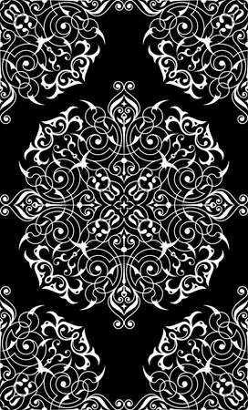 Damask seamless ornament. Traditional damask seamless pattern.のイラスト素材