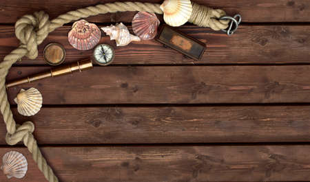 telescope binoculars brass retro wood antique lensの写真素材