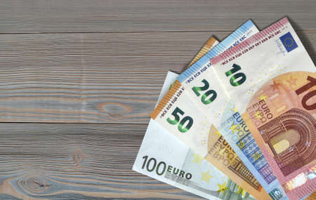 money euro euros bill banknotes save expenses earningsの写真素材