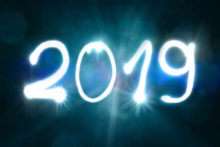 2019 new years eve two thousand nineteen exposureの写真素材