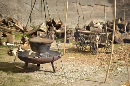 middle-ages oven pot cooking soup stew grill eatingの写真素材
