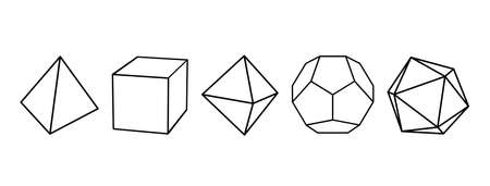 regular convex polyhedron that stand for elementsのイラスト素材