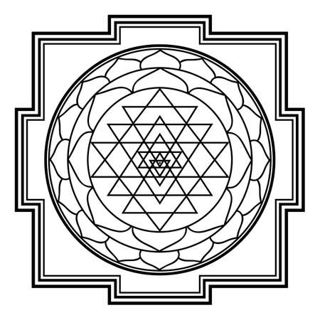 sriyantra shakti hold support geometry hinduism tantrismのイラスト素材