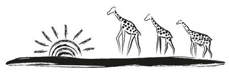 cave painting vector stone age rock color fingerのイラスト素材