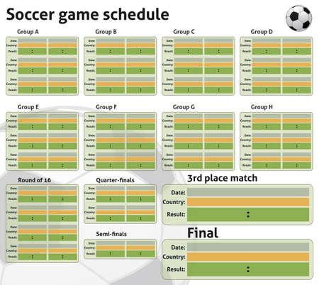 soccer game schedule in vector empty to fill inのイラスト素材