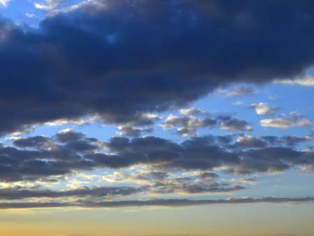 Sundown with cloudsの写真素材