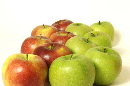 Fresh apples on white backgroundの写真素材