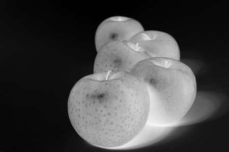 Fresh apples, negative pictureの写真素材