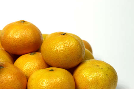 Fresh tangerine on white backgroundの写真素材