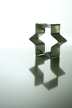 Steel baking tin with reflectionsの写真素材