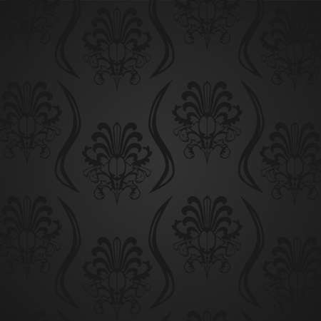 Wallpaper with seamless ornaments in blackのイラスト素材